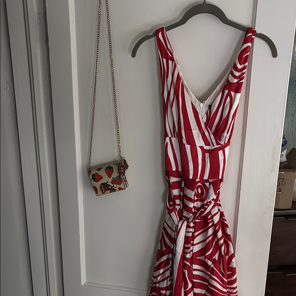 Brooks Brothers Red and White Wrap Sundress